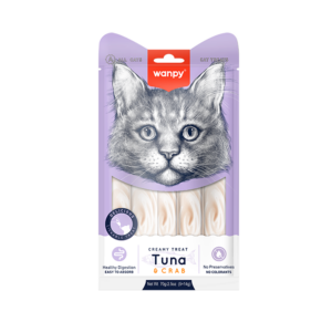 Wanpy Creamy Lickable Treats crab and tuna for cats 5x14g