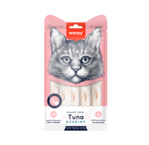Wanpy Creamy Lickable Treats - Tuna & Shrimp for Cats 5x14g