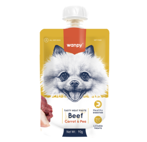 Wanpy Tasty Meat Paste Beef with Carrot & Pea for Dogs 90g