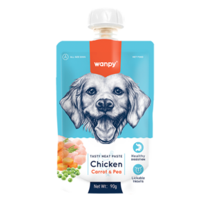 Wanpy Tasty Meat Paste Chicken with Carrot and Pea Dog Treat - 90g