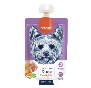 Wanpy Tasty Meat Paste Duck with Carrot & Pea for Dogs 90g