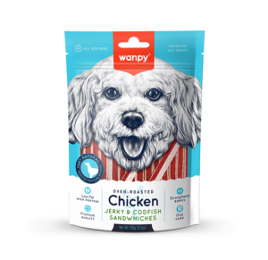 Wanpy Chicken Jerky & Codfish Sandwiches 100g