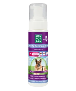 Shampo ne trajte shkume kundër insekteve me vaj Margose (Neem), Geraniol dhe Lavandin për qen 200 ml