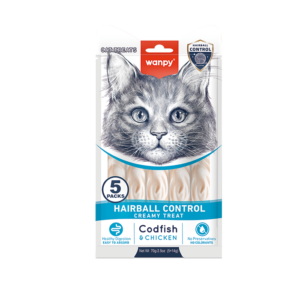 WANPY Hairball Control Creamy Treat Codfish & Chicken For Cat